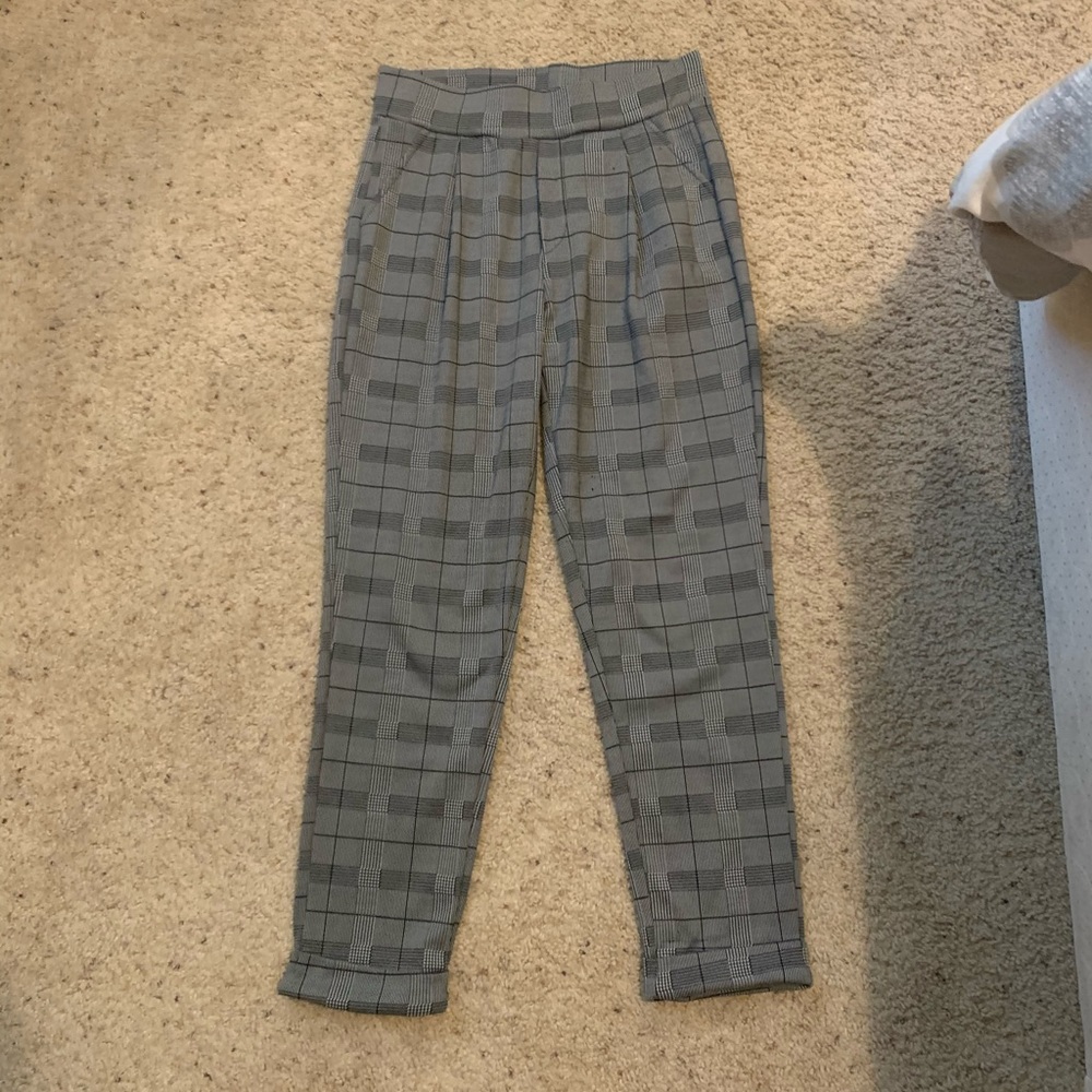 Gray plaid pants